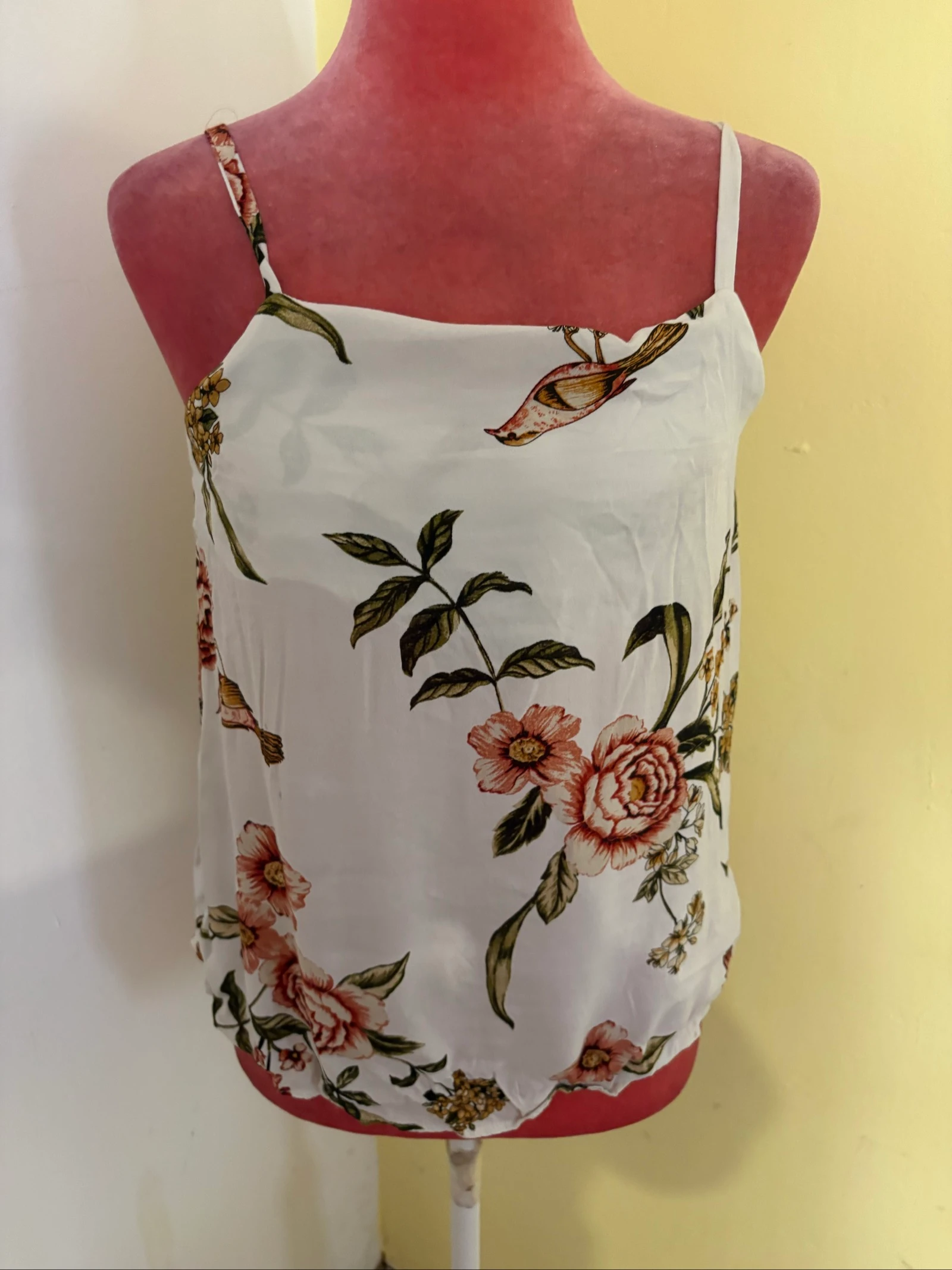 Top de Alças Branco Floral 